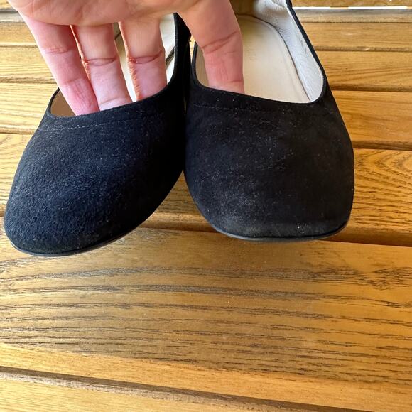 Everlane The Day Heel Womens 7 Black Suede Italian Leather Slip On Classic Work - Picture 5 of 11